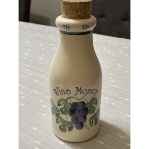 Vintage Crock Shop Santa Ana, CA. Wine Money Coin Bank Grapes With Cork